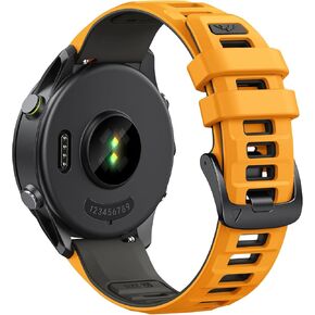 ANCOOL for Garmin Venu 3/Venu 2/Forerunner 265/255/Vivoactive 4 Watch Band, 22mm Silicone Sport Band for Galaxy Watch 46mm/3 45mm for Women Men, Black/Gray