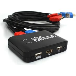 4K@60Hz 2 Port KVM Switch Support Keyboard and Mouse Control KVM Switch 2 Input 1 Output for Computer Laptop DVD PS*5 HDTV