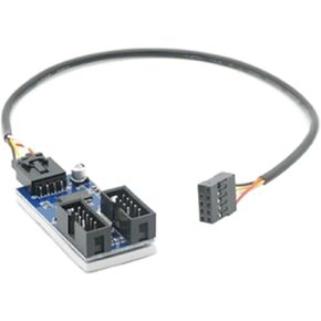 اللوحة الأم 9-دبوس USB رأس مضاعف 1 إلى 2 منافذ 4 منافذ 9pin أنثى 1 السحب 4 كابل البطاقة