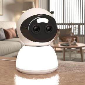Dual-Lens 10X Zoom Security Camera, Baby Monitor, Dog Security Cam with auto light, 3MP Auto-Light Pan/Tilt 360° Tracking, Two-Way Audio, Human Detection & Night Vision, Supports SD/Cloud Storage