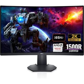 Dell 27 Curved Gaming Monitor - 27" QHD (2560 x 1440) - 165Hz Refresh Rate - VA Panel - 1ms MPRT - 1500R Curved – 3000: 1-16.8 Million Colors - AMD FreeSync Premium - Low Blue Light - Flicker-Free