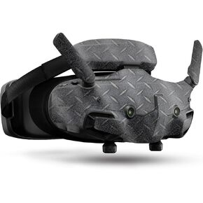 Glossy Glitter Drone Skin Compatible with DJI Goggles 3 - Black Diamond Plate - Premium Vinyl Protective Wrap Decal Cover - Easy to Apply | Crafted in The USA by MightySkins