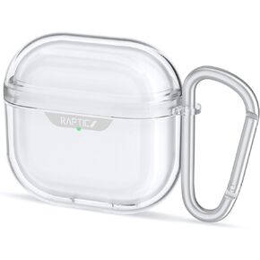 RAPTIC Airbag Designed for AirPods Pro 2 Case, Compatible with MagSafe, Stylish & Soft Rubber Texture with Removable Carabiner, Durable Wireless Charging Compatible Case, Crystal Clear