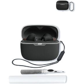 TPU Case Compatible with JBL Tune 230NC TWS with Keychain,Cleaning Kit and Lanyard Soft Protective Shockproof Cover for JBL T230NC Earbuds-Clear