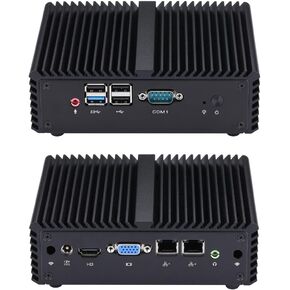 Qotom Mini PC Q190S with 8GB RAM 128GB SSD, Fanless j1900 Mimi PC Dual LAN HD 1.4 VGA COM
