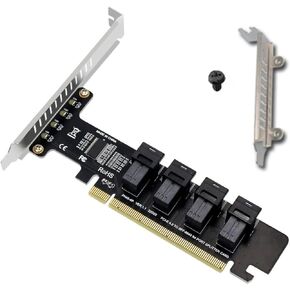PCIE to U.2 Adapter Card, PCIE X16 to 4 Port U.2 NVME SFF-8643 SFF-8639 Expansion Card Accessory