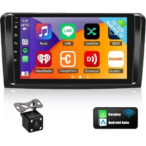 Car Stereo for Mercedes Benz GL ML W164 X164 ML280 ML350 ML500 ML550 GL320 GL350 GL450 GL550 2005-2012, Android 13 Car Radio with 9" Touchscreen CarPlay Android Auto GPS Navigation SWC WiFi Bluetooth