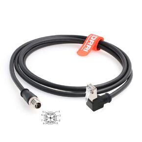 DRRI M12 X-CODSED 8 BOW إلى 90 درجة زاوية RJ45 CAT6 INTREVIESS