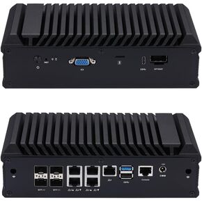 Mini PC 10GBE SFP+ RS232 VGA Firewall Router-Atom C3558 Quad Core Processor 2.2GHz-4GB DDR4 RAM, 128GB SSD