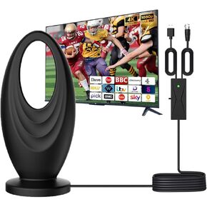2025 TV Antenna Indoor/Outdoor VHF UHF Digital Antenna for Smart TV,Waterproof 2200 Miles for Local Channels with Amplifier 360° Receiving Support 4K 1080p HDTVs-16ft Long Cable