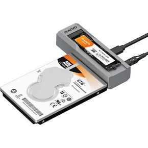 MAIWO M.2 SATA to 2.5'' 3.5''SATA Enclosure with Offline Clone, M.2 B+M Key to 3.5inch HDD Cloner, USB-C Type-C Max 5Gbps Standalone Clone Duplicator