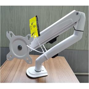 GC08-12 Desktop Monitor Mount Bracket for 13 to 27-Inch LCD Screens Rotate & Tilt Adjust Monitor Desk Stand Support(White)