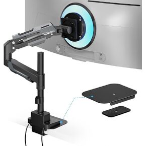 ARES WING Vertical Monitor Mount & Steel Monitor Mount Reinforcement Plate for 24-57'' Ultrawide Screen
