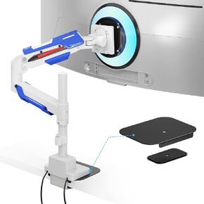 ARES WING Vertical Monitor Mount & Steel Monitor Mount Reinforcement Plate for 24-57'' Ultrawide Screen