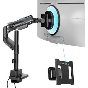 ARES WING Single Monitor Mount & VESA Adapter for Samsung Neo G9, G65B, G70A, G75T, G85NB, CRG9, CHG9, CHG90, and Odyssey G9 Monitors