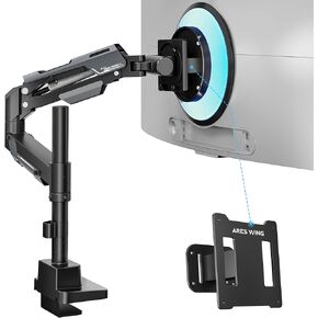 ARES WING Single Monitor Mount & VESA Adapter for Samsung Neo G9, G65B, G70A, G75T, G85NB, CRG9, CHG9, CHG90, and Odyssey G9 Monitors
