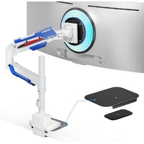 ARES WING Vertical Monitor Mount & Steel Monitor Mount Reinforcement Plate for 24-57'' Ultrawide Screen