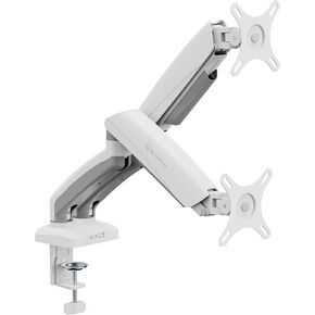 Silverstone SST-ARM26 Dual Monitor Arm with Mechanical Springs and Plastic Armor, White