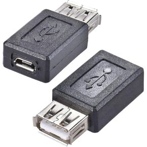 Oiyagai 2 Pack USB 2.0 A Female to USB Micro Female Adapter Converter