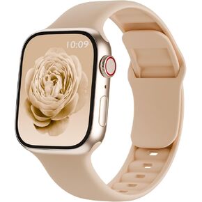 Sport Band متوافق مع نطاقات Apple Watch 38mm 40mm 41mm 42mm 44mm 45mm 46mm 46mm 49mm نساء الرجال ، حزام معصم الاستبدال الناعم للسيليكون لسلسلة iWatch 10/9/8/Se/7/6/5/4/3/3/1/1