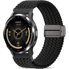 22 مم مضفر مغناطيسي متوافق مع Garmin Vivoactive 4 نطاقات الساعة/Venu 3/Venu 2 ، حزام معصم نايلون نايلون نايلون للرياضة الطويلة للبرنامج Forerunner 265/255/255 MUSIC MEN in Kuwait