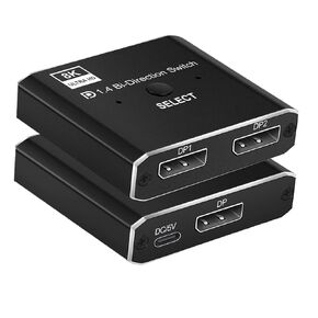 50Set 2X1 Displayport KVM Switch 8K@60Hz 4K@120Hz Manual DP Bi-Direction Switcher 2 in 1 Out for Computer Monitor Projector TV