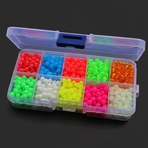 1000 pcs/Box 5mm UV Plastic Fishing Beads Round Floating Sea Rigs Lure Bait Fly Tying Materials Fishing Tackle