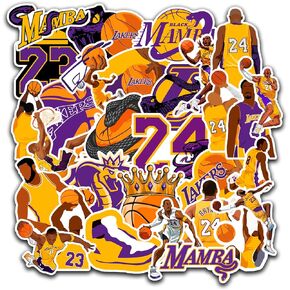 30 PCS Los Angeles Vinyl Lakers Basketball Star Stickers for Water Bottle, Laptop, Bicycle, Computer, Motorcycle, Travel Case, Car Decal Decoration Sticker Graffiti Decals