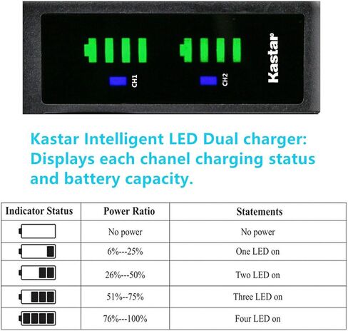بطارية Kastar 2-Pack وشاحن USB Ltd2 متوافق مع Panasonic DMW-BLJ31 ، DMW-BLJ31E ، Panasonic LUMIX S1 ، LUMIX S1R ، LUMIX S1H ، DMW-BGS1R in Saudi Arabia