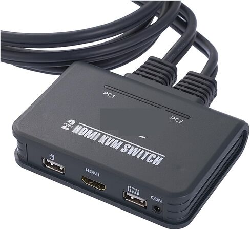 2 Port USB HDMI KVM Switch Switcher with Cable for Dual Monitor Keyboard Mouse HDMI Switch Support Desktop Controller Switching in Saudi Arabia