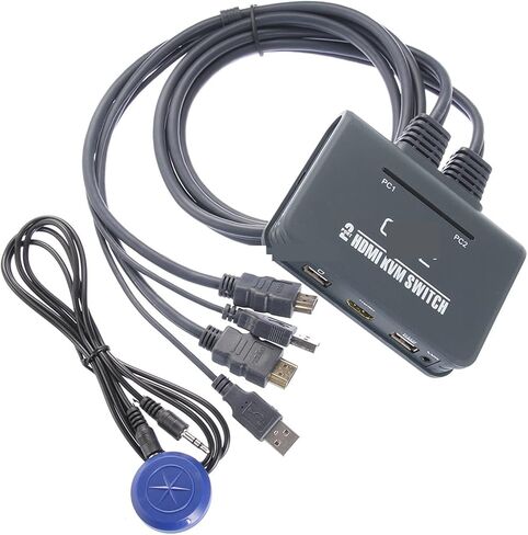 2 Port USB HDMI KVM Switch Switcher with Cable for Dual Monitor Keyboard Mouse HDMI Switch Support Desktop Controller Switching in Saudi Arabia