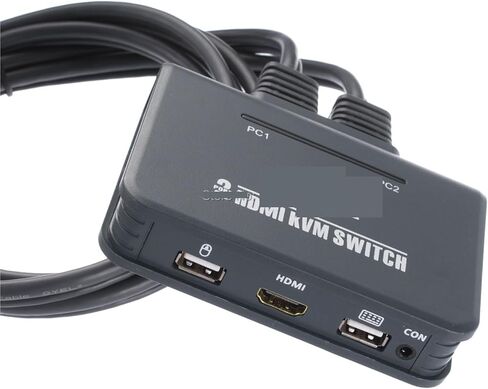2 Port USB HDMI KVM Switch Switcher with Cable for Dual Monitor Keyboard Mouse HDMI Switch Support Desktop Controller Switching in Saudi Arabia