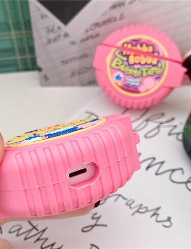 Cartoon Case for Apple AirPods (3rd Generation) Case Cover Silicone Shockproof Slim Ultra Thin Cute Protective Case Anti-Fall Headphone Case for Apple AirPods 3 (Bubble Gum) in Saudi Arabia