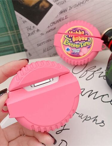 Cartoon Case for Apple AirPods (3rd Generation) Case Cover Silicone Shockproof Slim Ultra Thin Cute Protective Case Anti-Fall Headphone Case for Apple AirPods 3 (Bubble Gum) in Saudi Arabia