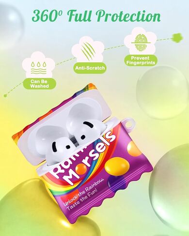 Coralogo for Airpods 4 Case with Cute Keychain - غطاء واقعي أنيق للنساء الفتيات الفريدة الفريدة من نوعها Funny Pretty Kawaii Case for AirPods 4 ، Green in Kuwait