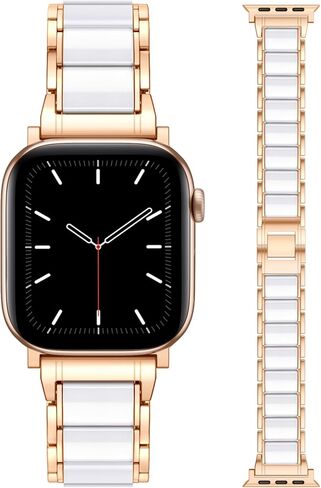 Getino Metal Resin Band Compatible with Apple Watch Bands for Women 40mm 38mm 41mm 42mm 44mm 45mm 46mm 49mm, Stainless Steel Strap Bracelet for iWatch Ultra SE Apple Watch Series 10 9 8 7 6 5 4 3 2 1 in Saudi Arabia
