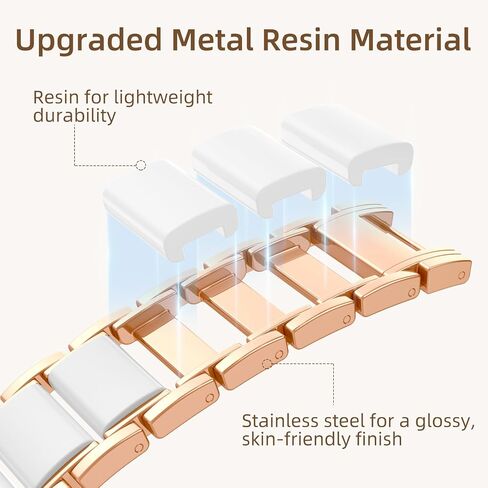 Getino Metal Resin Band Compatible with Apple Watch Bands for Women 40mm 38mm 41mm 42mm 44mm 45mm 46mm 49mm, Stainless Steel Strap Bracelet for iWatch Ultra SE Apple Watch Series 10 9 8 7 6 5 4 3 2 1 in Saudi Arabia