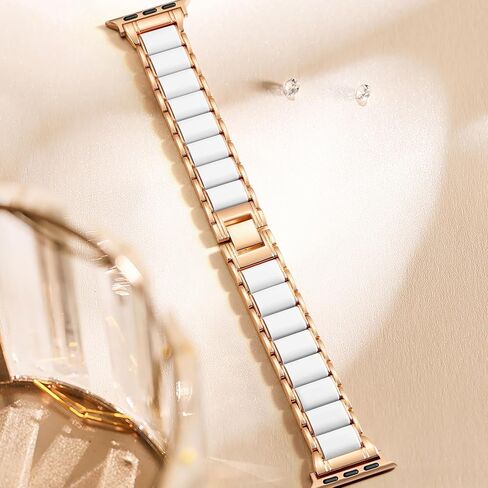 Getino Metal Resin Band Compatible with Apple Watch Bands for Women 40mm 38mm 41mm 42mm 44mm 45mm 46mm 49mm, Stainless Steel Strap Bracelet for iWatch Ultra SE Apple Watch Series 10 9 8 7 6 5 4 3 2 1 in Saudi Arabia