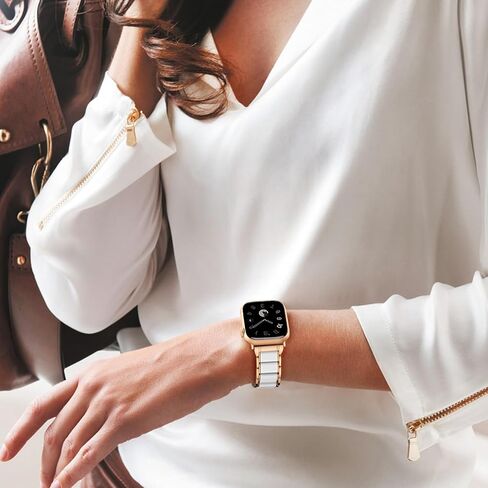 Getino Metal Resin Band Compatible with Apple Watch Bands for Women 40mm 38mm 41mm 42mm 44mm 45mm 46mm 49mm, Stainless Steel Strap Bracelet for iWatch Ultra SE Apple Watch Series 10 9 8 7 6 5 4 3 2 1 in Saudi Arabia