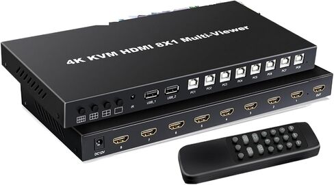 4K KVM HDMI Multi-viewer Seamless Switch 8x1 8 CH Multiplexer Multi Screen Viewer 8x1 KVM HDMI Quad Screen Multiviewer for PC TV(AU Plug) in Kuwait