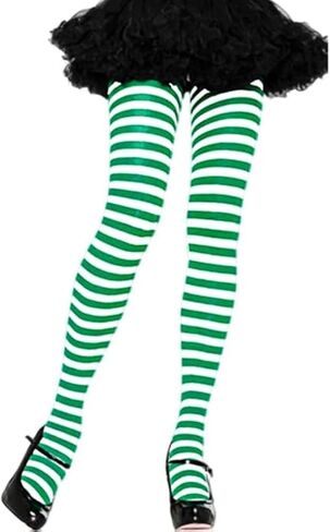 EVAZEN الجوارب الخضراء جوارب مخططة الطول الكامل الجوارب يوم القديس باتريك جوارب طويلة خضراء للنساء والفتيات in Kuwait