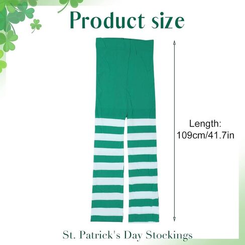 EVAZEN الجوارب الخضراء جوارب مخططة الطول الكامل الجوارب يوم القديس باتريك جوارب طويلة خضراء للنساء والفتيات in Kuwait