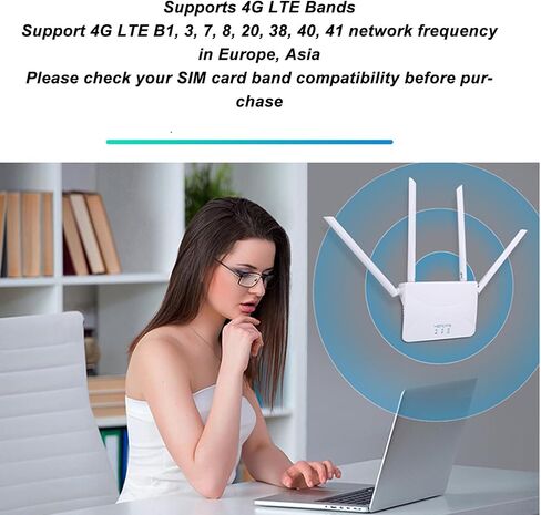 يدعم Router Ebtools 4G LTE ، جهاز توجيه 300 ميجابت في الثانية مع فتحة بطاقة SIM ، وهو هوائي ربح مرتفع ، ما يصل إلى 200 متر ، 4G LTE في أوروبا آسيا ، ميناء LAN ، سهل الاستخدام (قابس الولايات المتحدة) in Kuwait