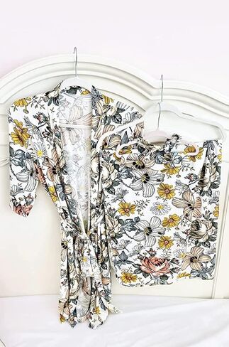 بيبو مجموعة رداء وقماط متطابقة مع بطانية قماط مامي اند مي للفتيات الصغيرات في صندوق هدايا in Kuwait