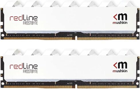 Mushkin Redline White - DDR4 UDIMM - 32GB (2x16GB) 4000MHz CL-18-288-pin1.35V Desktop Ram - Non-ECC - Dual Channel - FROSTBYTE Heatsink (MRD4U400JNNM16GX2) in Kuwait