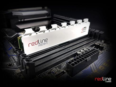 Mushkin Redline White - DDR4 UDIMM - 32GB (2x16GB) 4000MHz CL-18-288-pin1.35V Desktop Ram - Non-ECC - Dual Channel - FROSTBYTE Heatsink (MRD4U400JNNM16GX2) in Kuwait
