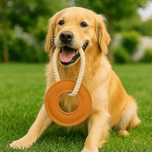 PAWPOURRI Heart Shaped Premium Natural Suede Leather & Rope Chew Toy for Medium to Large Breed Dogs in Kuwait