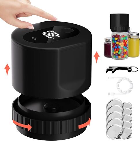 Mason Genie Vacuum Sealer,20s Fully Automatic Everjar - Mason Jar Vacuum Sealer Kit,2000mAh Battery Electric Mason Jar Vacuum Sealer With Wide & Regular Mouth,Jar Vacuum Sealer for Mason Jars in Saudi Arabia