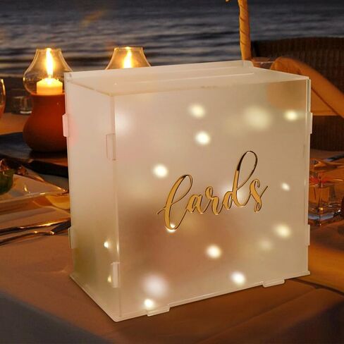 OurWarm Acrylic Wedding Card Box for Wedding Reception, DIY Gift Card Box with a Erasable Pen & 3D Letter Stickers, Clear Gift Envelope Money Card Box for Reception Anniversary Baby Shower Birthday in Kuwait