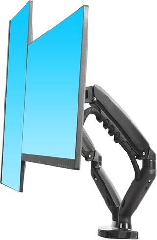 F160 Gas Spring 360 Degree Desktop 17" - 27" Dual Monitor Stand Arm Full Motion Monitor Mount Bracket 2-9kg Each(2024 Matte Charcoal) in Saudi Arabia